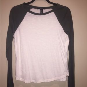 Forever 21 baseball tee long sleeve olive